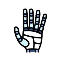 palm robot hand gesture color icon illustration vector