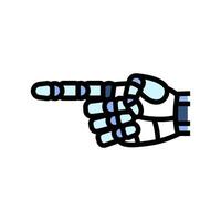 pointer robot hand gesture color icon illustration vector