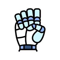 fist robot hand gesture color icon illustration vector