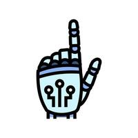 press click robot hand gesture color icon illustration vector