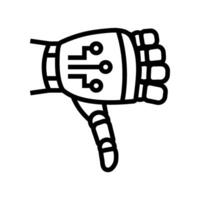 thumb down robot hand gesture line icon illustration vector