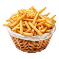 Basket of French fry isolated on transparent background png