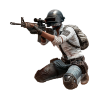 Pubg game player character isolated on a transparent background png