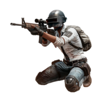 Pubg game player character isolated on a transparent background png