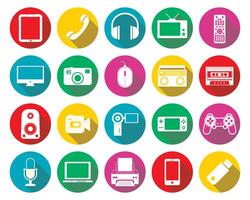 electronics icon sheet illustration For Mobile and Web vector