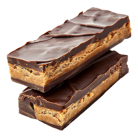 Peanut butter chocolate bars isolated on transparent background png