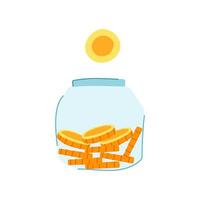 business coin jar cartoon illustration vector