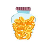 hand coin jar cartoon illustration vector