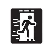 Emergency exit illustration, escape route sign and symbol vector