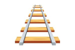 Railway going forward isolated on white background. vector