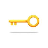 Golden key isolated on white background. vector