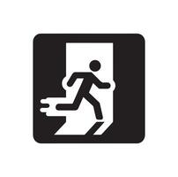 Emergency exit illustration, escape route sign and symbol vector