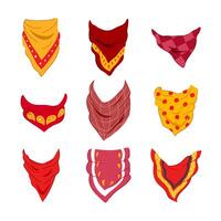 handkerchief wild west set cartoon illustration vector
