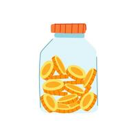moneybox coin jar cartoon illustration vector
