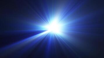Centered rays of light on a dark background. Animation of sky light from the center with a radial flickering, shining glare light. Dynamic light beams. video