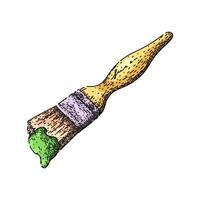color paint brush sketch hand drawn vector