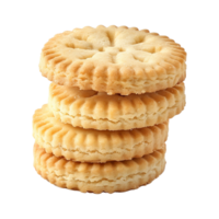 Butter cookies biscuit with wheat isolated on transparent background png