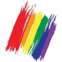 LGBTQ pride rainbow flag icon Multicolored flag blowing in the wind illustration flat design Isolated on white background vector