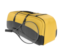 Racket with tennis bag isolated on background. 3d rendering - illustration png