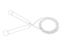 Jump rope isolated on background. 3d rendering - illustration png