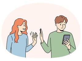 Guy reject persistent girl showing interest vector