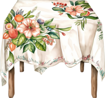 vintage toalha de mesa aguarela png