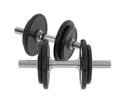 Dumbbell isolated on background. 3d rendering - illustration png