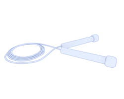 Jump rope isolated on background. 3d rendering - illustration png
