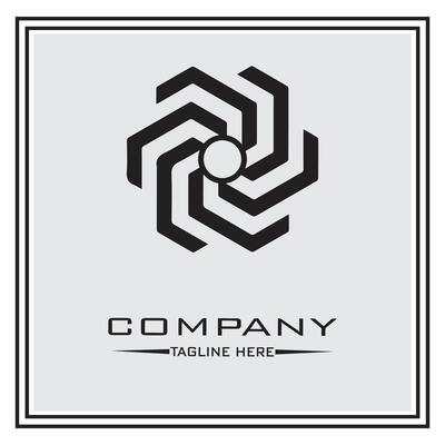 abstract logo design, black and white geometric technology icon
