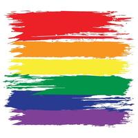 LGBTQ pride rainbow flag icon Multicolored flag blowing in the wind illustration flat design Isolated on white background vector