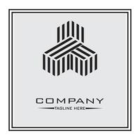 abstract logo design, black and white geometric technology icon vector
