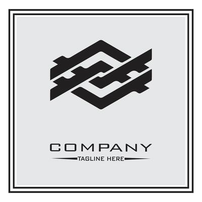 abstract logo design, black and white geometric technology icon