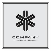 abstract logo design, black and white geometric technology icon vector