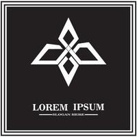 abstract logo design, black and white geometric technology icon vector