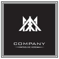 abstract logo design, black and white geometric technology icon vector