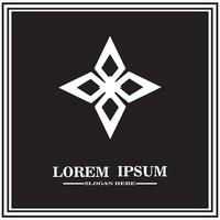 abstract logo design, black and white geometric technology icon vector