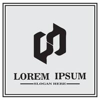 abstract logo design, black and white geometric technology icon vector