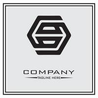 abstract logo design, black and white geometric technology icon vector