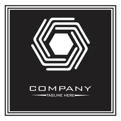 abstract logo design, black and white geometric technology icon