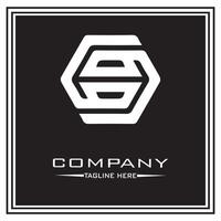 abstract logo design, black and white geometric technology icon vector