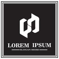 abstract logo design, black and white geometric technology icon vector