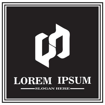 abstract logo design, black and white geometric technology icon