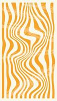 Abstract retro groovy background. Orange texture pattern. Vertical funky wallpaper for posters and cards, templates, posts, banners and decor . vector