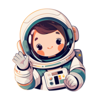 Smiling little girl wearing astronaut spacesuit png