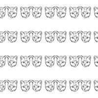 Cat in doodle style. Simple seamless pattern. illustration. vector