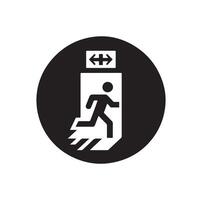 Emergency exit illustration, escape route sign and symbol vector
