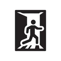 Emergency exit illustration, escape route sign and symbol vector