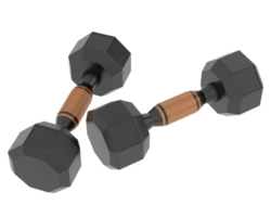 Dumbbell isolated on background. 3d rendering - illustration png