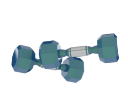 Dumbbell isolated on background. 3d rendering - illustration png