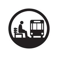 Bus stop icon illustration vector